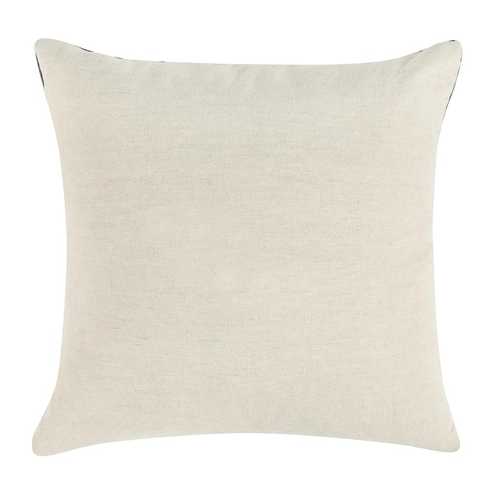 Bikram 22" Linen Blend Hand Stich Throw Pillow, Blue. Picture 3