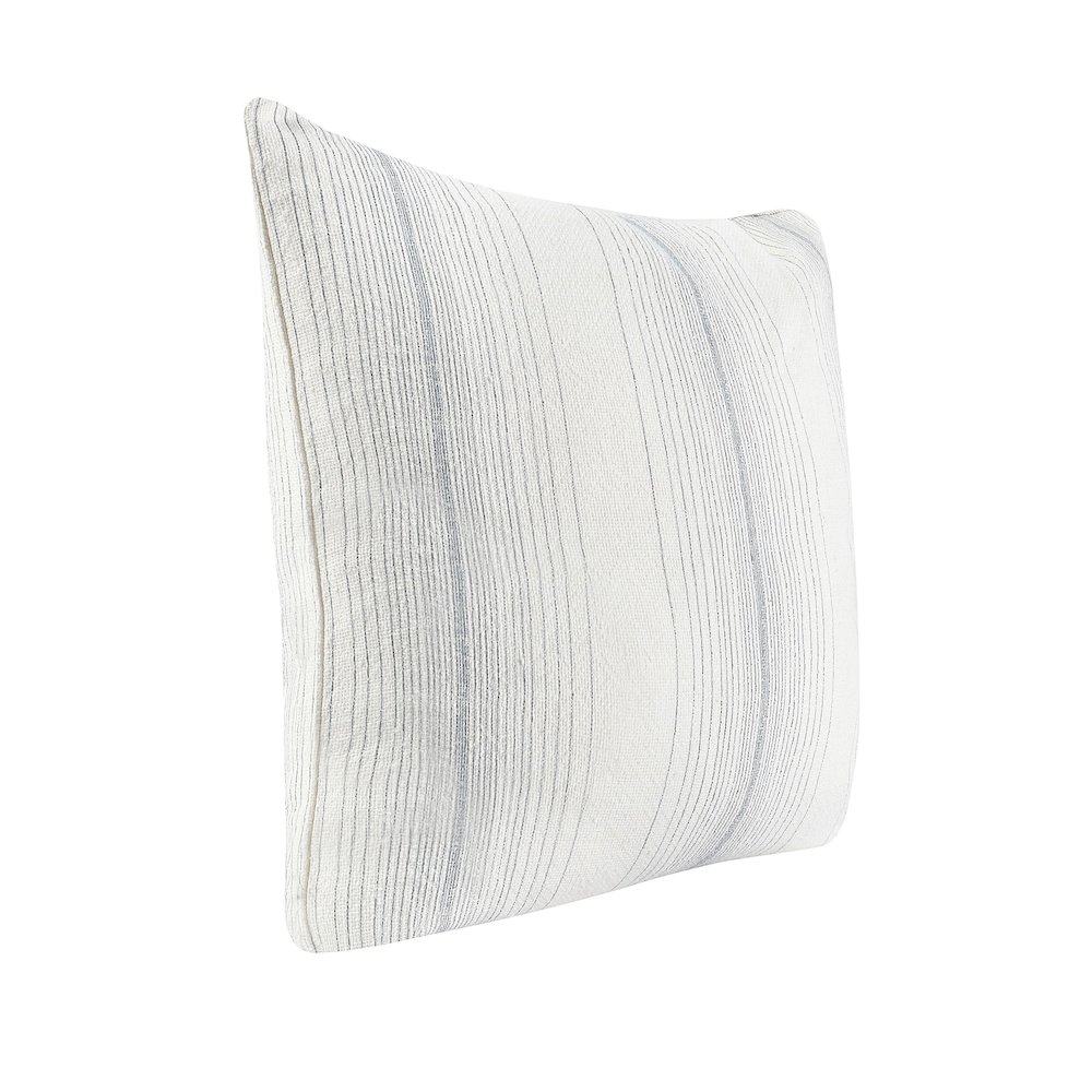 Theta 26" Linen Blend Throw Pillow, Blue. Picture 2