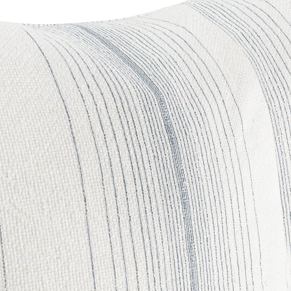 Theta 26" Linen Blend Throw Pillow, Blue. Picture 3
