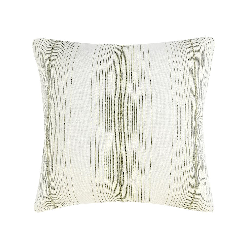 Theta 26" Linen Blend Throw Pillow, Wheat Green. Picture 1