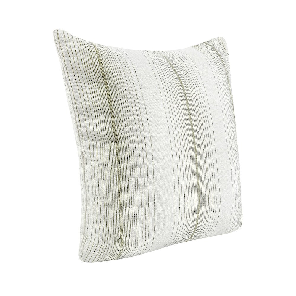 Theta 26" Linen Blend Throw Pillow, Wheat Green. Picture 2