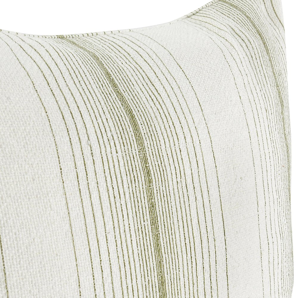 Theta 26" Linen Blend Throw Pillow, Wheat Green. Picture 3