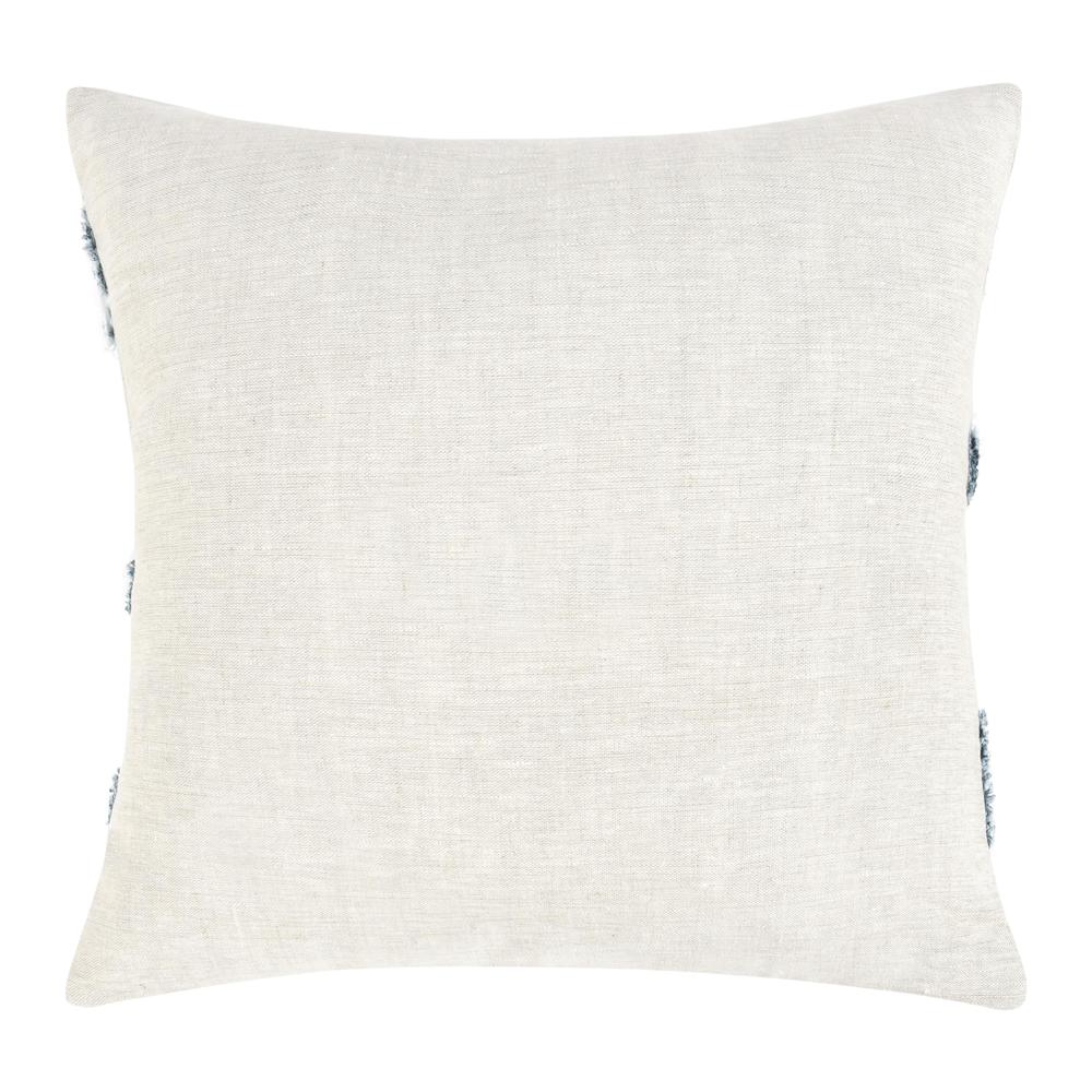Passage 22" Belgian Linen Blend Throw Pillow, Blue. Picture 3