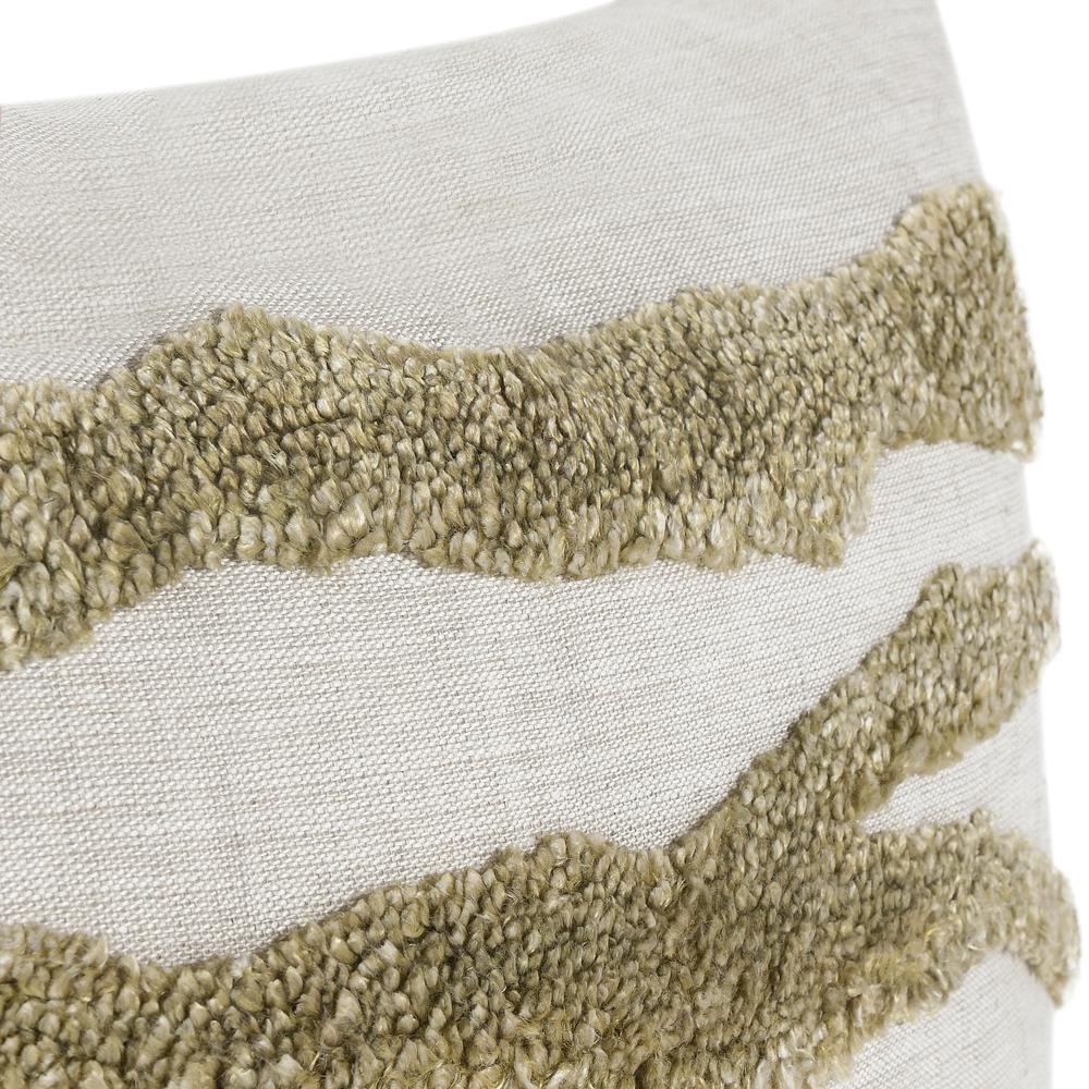 Passage 22" Belgian Linen Blend Throw Pillow, Wheat Green. Picture 4