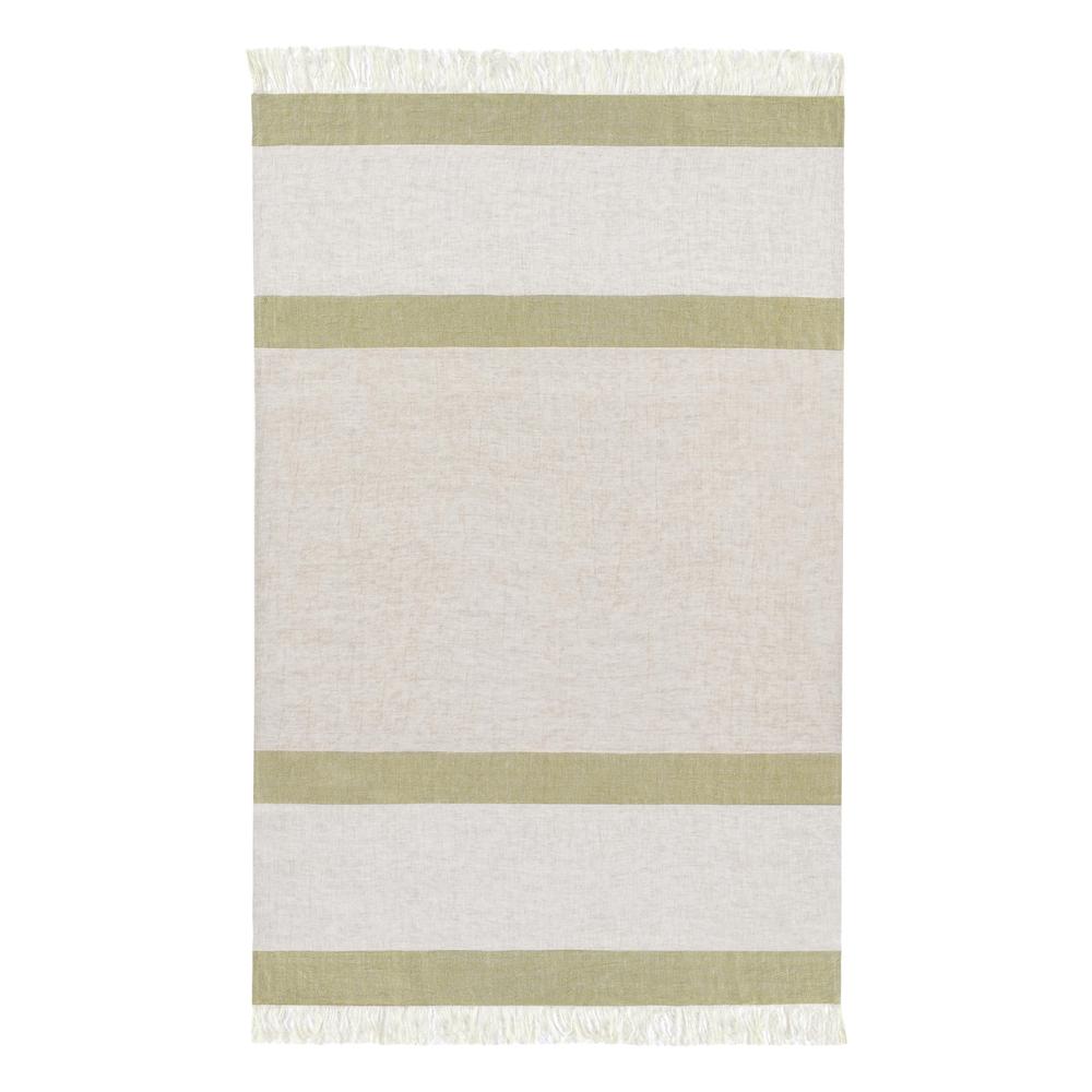 Talara 100% Belgian Linen Green Multicolor 50"x70" Throw Blanket Blanket. Picture 3