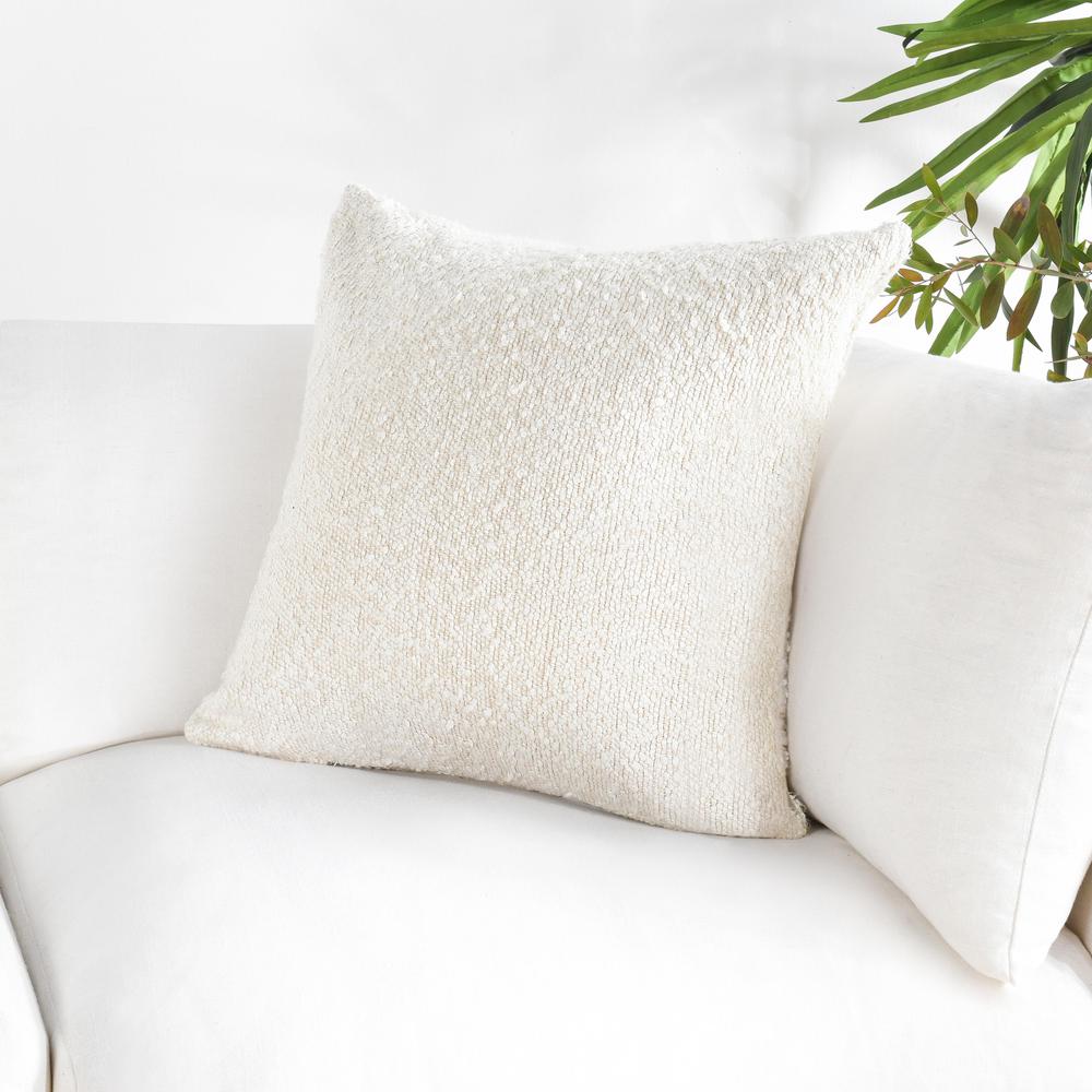 Sava 22" Cotton Blend Throw Pillow, Ivory. Picture 4