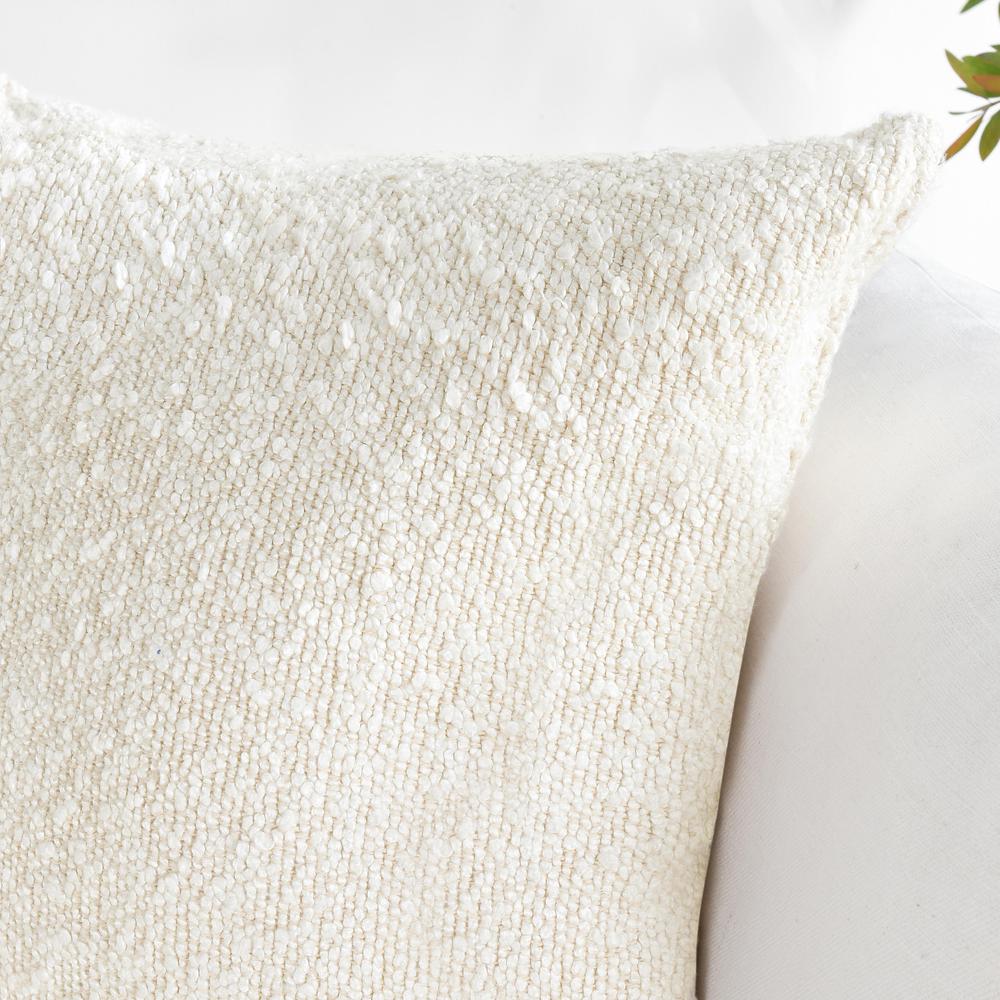 Sava 22" Cotton Blend Throw Pillow, Ivory. Picture 5