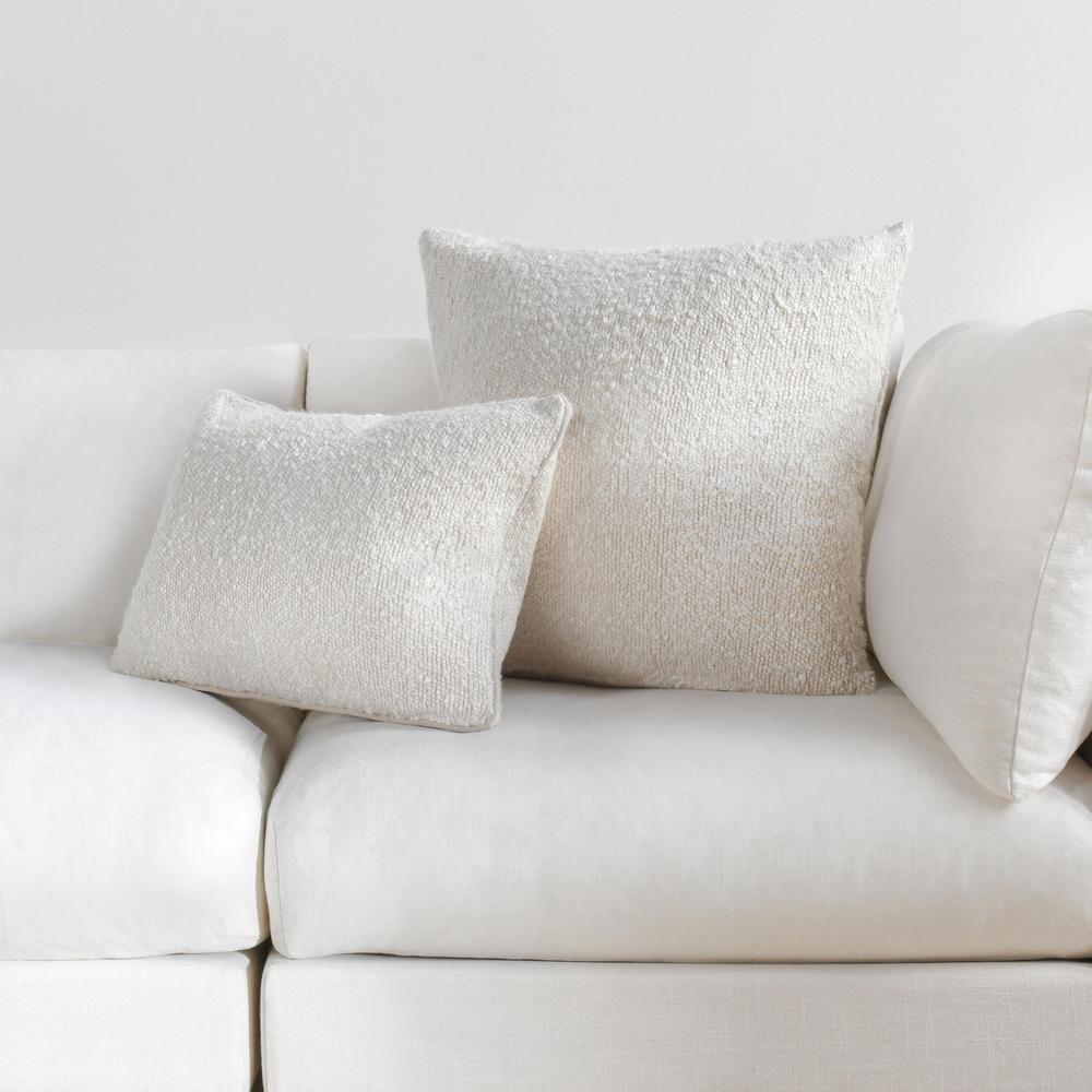 Sava 22" Cotton Blend Throw Pillow, Ivory. Picture 6