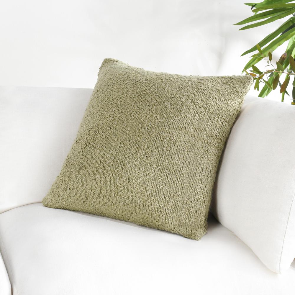 Sava 22" Cotton Blend Throw Pillow, Wheat Green. Picture 4