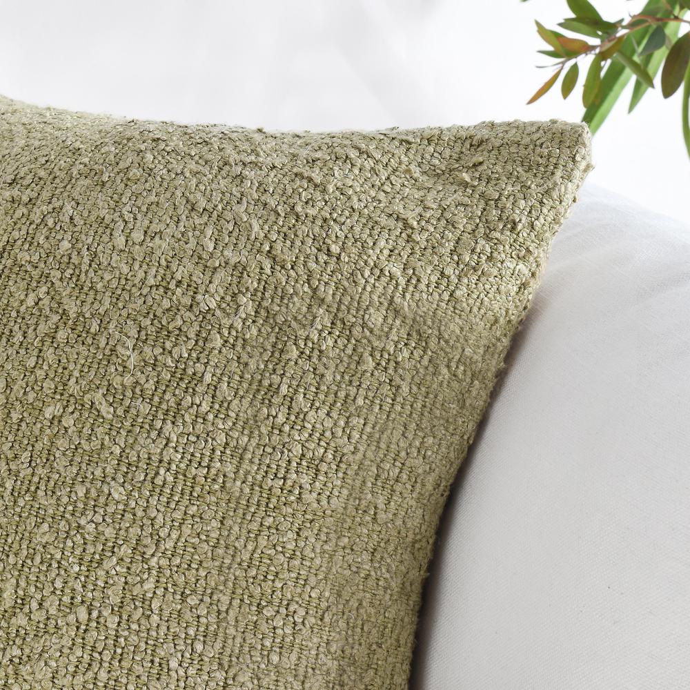 Sava 22" Cotton Blend Throw Pillow, Wheat Green. Picture 5