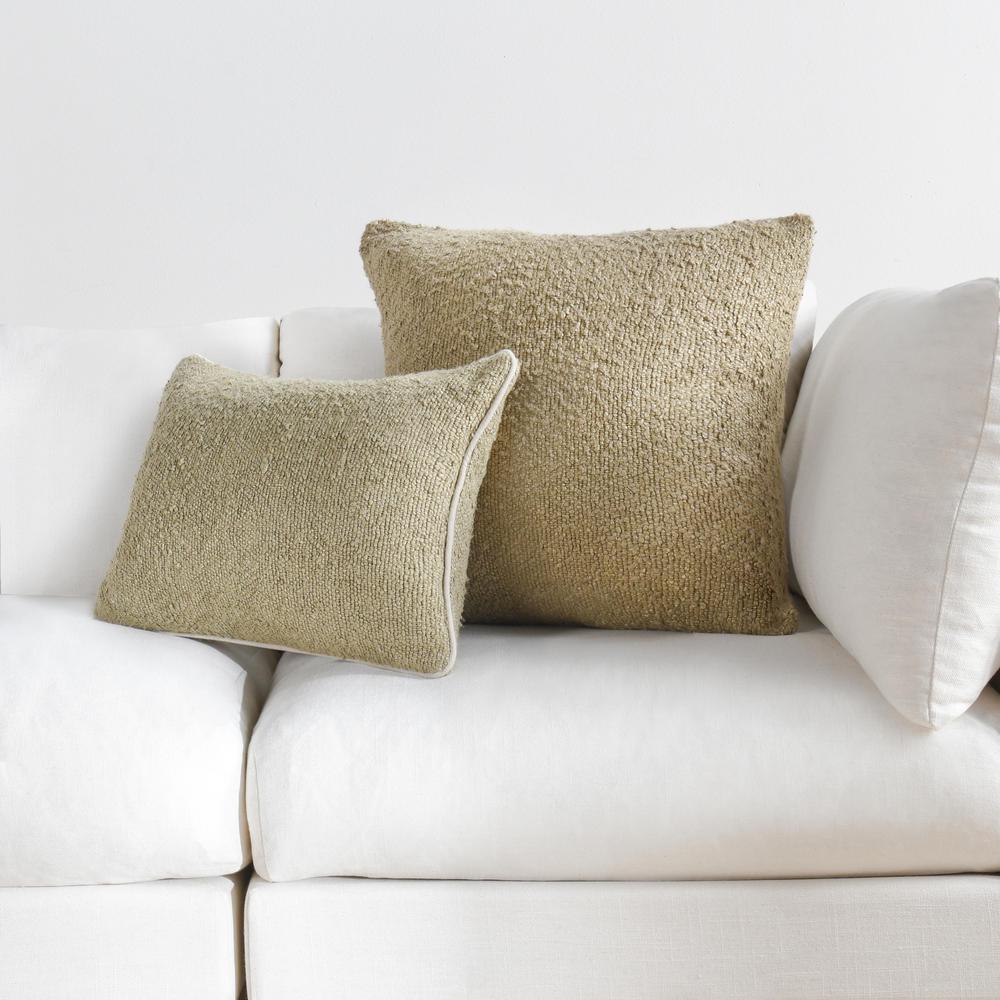 Sava 22" Cotton Blend Throw Pillow, Wheat Green. Picture 6
