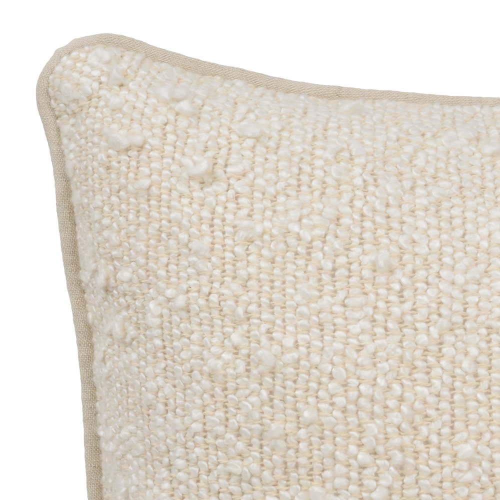 Sava 14"x20" Cotton Blend Throw Pillow, Ivory. Picture 4