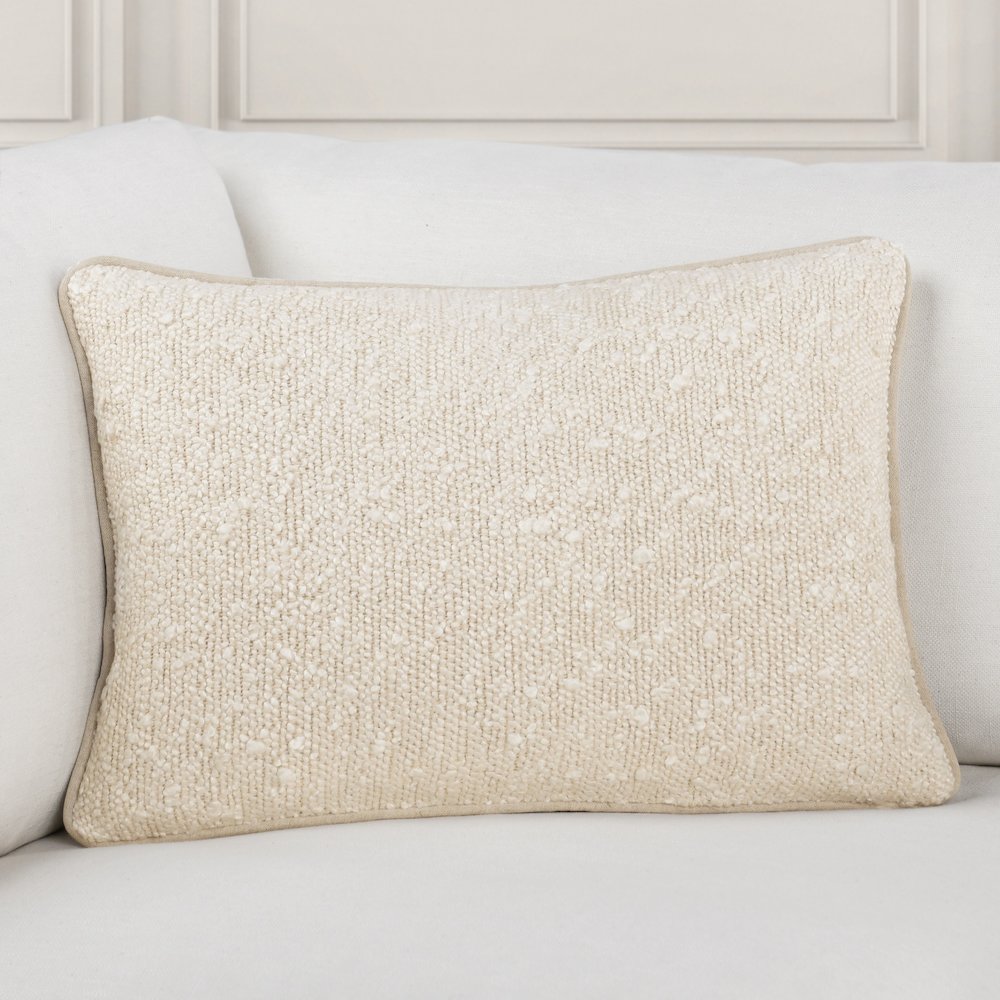 Sava 14"x20" Cotton Blend Throw Pillow, Ivory. Picture 5