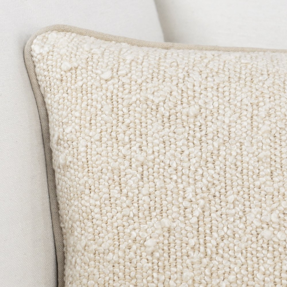 Sava 14"x20" Cotton Blend Throw Pillow, Ivory. Picture 6