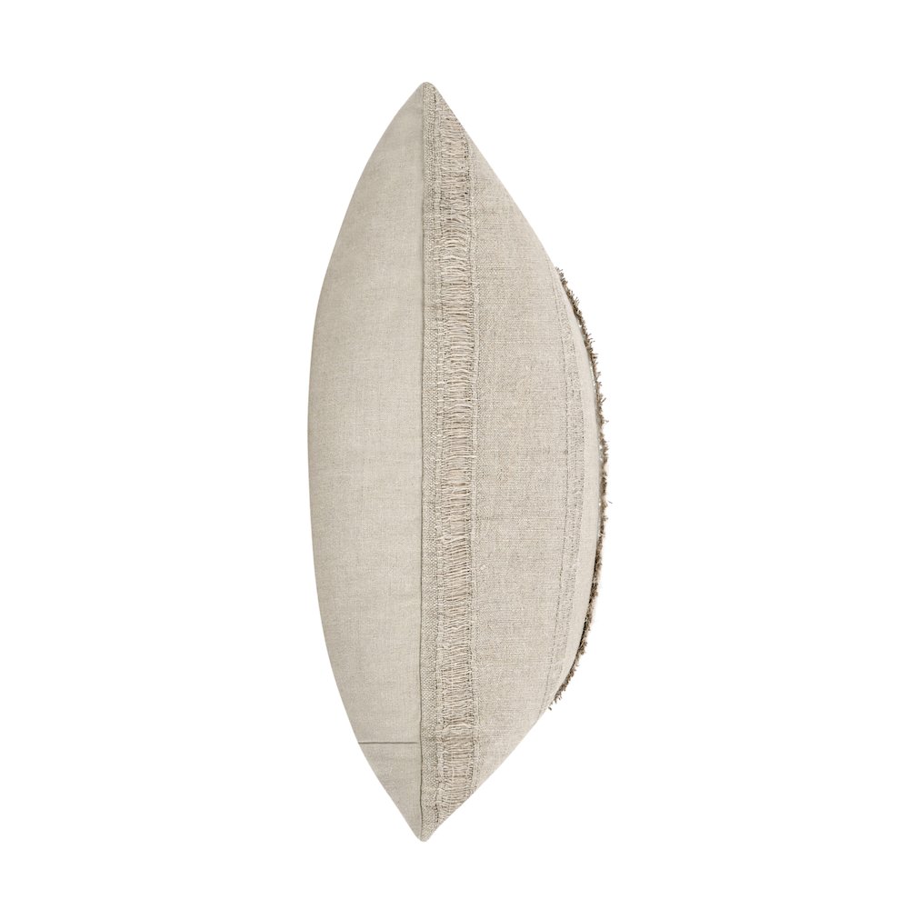 Valley 22" Belgian Linen Woven Throw Pillow, Natural. Picture 3