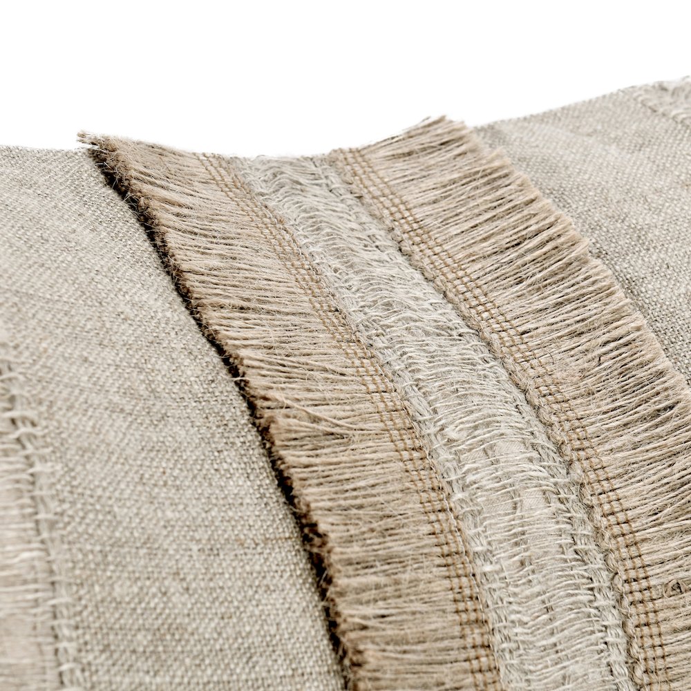 Valley 22" Belgian Linen Woven Throw Pillow, Natural. Picture 5