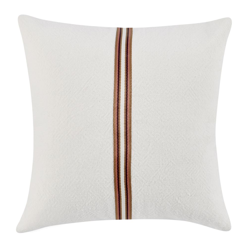 Ralph 22" Cotton Linen Throw Pillow, Ivory Sangria. Picture 1