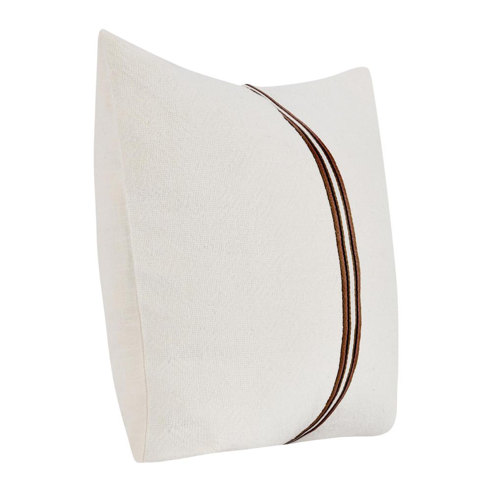 Ralph 22" Cotton Linen Throw Pillow, Ivory Sangria. Picture 2