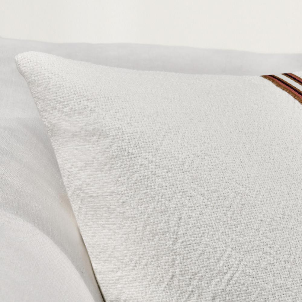 Ralph 22" Cotton Linen Throw Pillow, Ivory Sangria. Picture 7