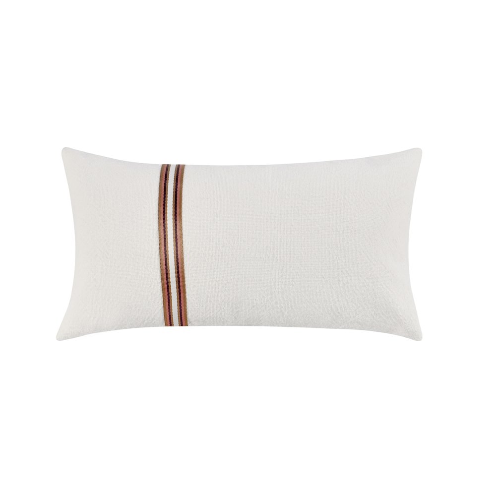Ralph 14x26 Cotton Linen Fabric Throw Pillow, Ivory Sangria. Picture 1