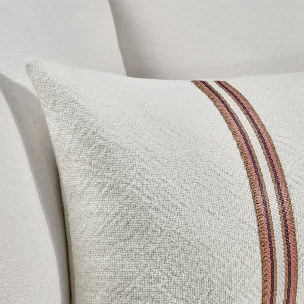 Ralph 14x26 Cotton Linen Fabric Throw Pillow, Ivory Sangria. Picture 7