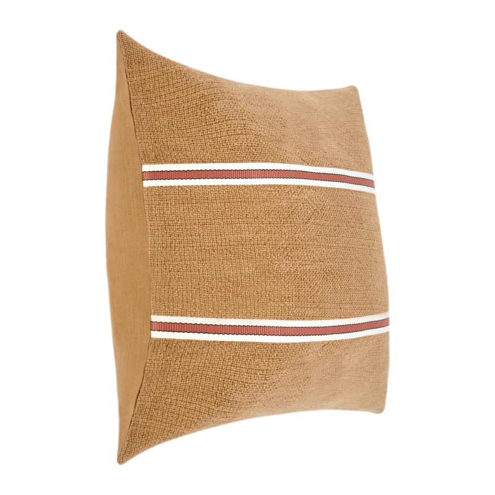 Pryce 22" Cotton Linen Blend Throw Pillow, Chestnut Brown. Picture 2