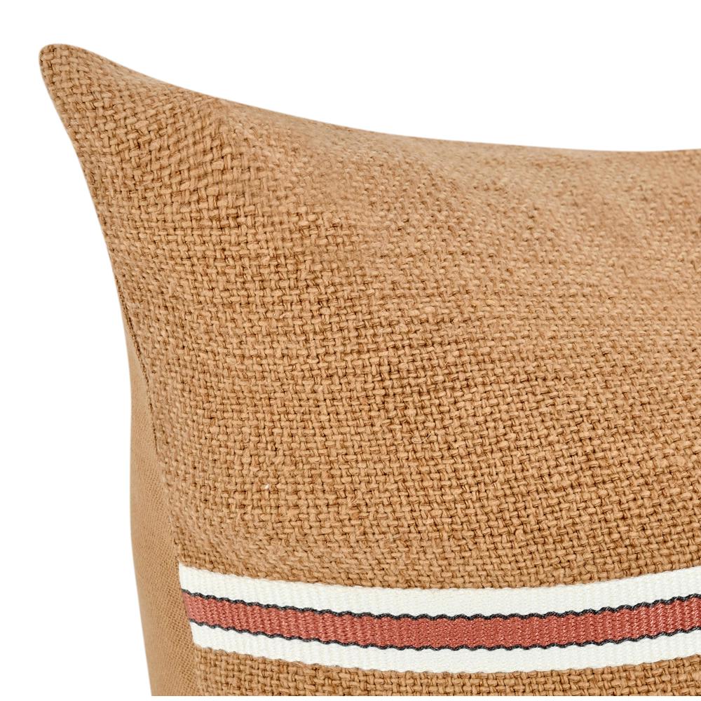 Pryce 22" Cotton Linen Blend Throw Pillow, Chestnut Brown. Picture 5