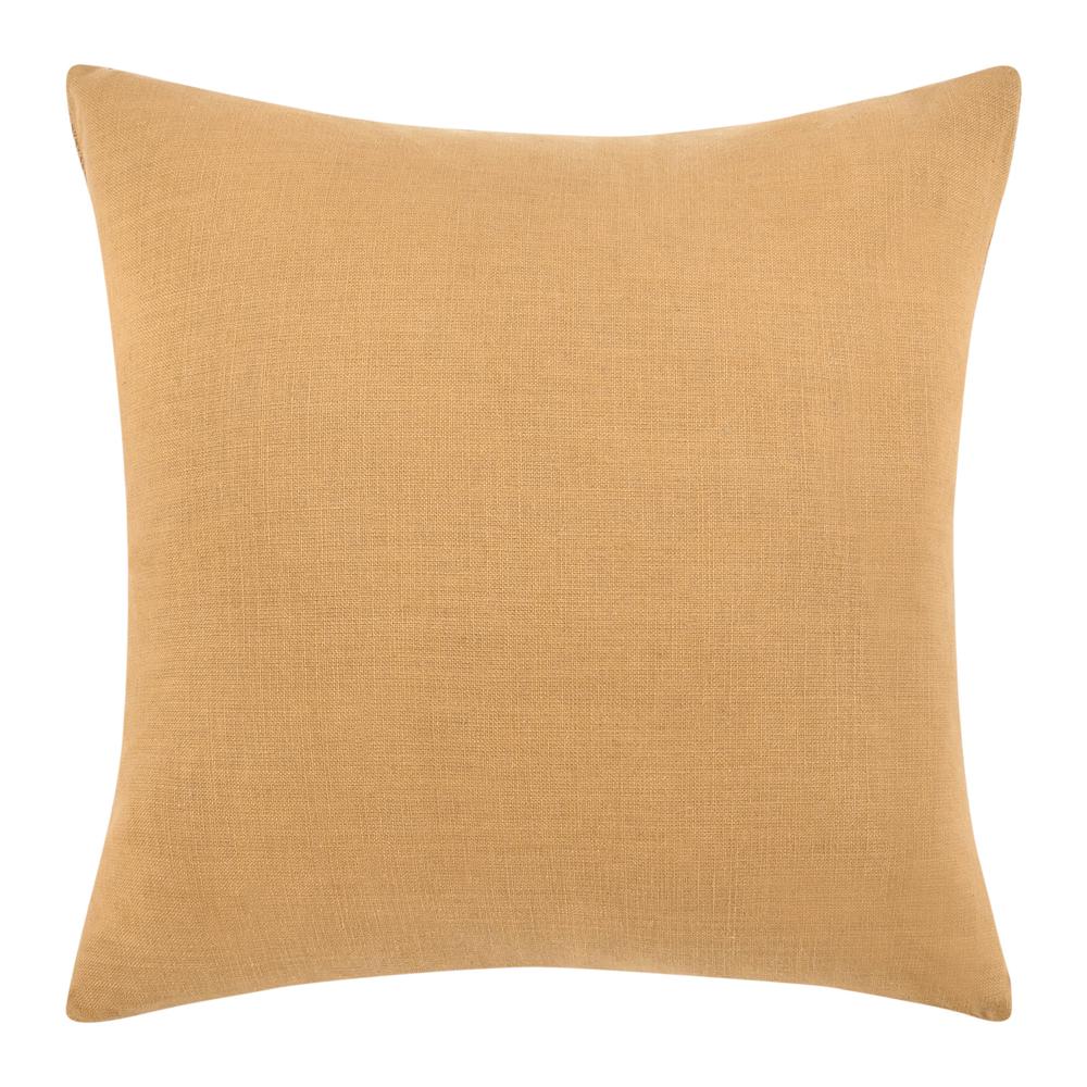 Edwin 22" Cotton Linen Blend Throw Pillow, Chestnut Brown. Picture 4