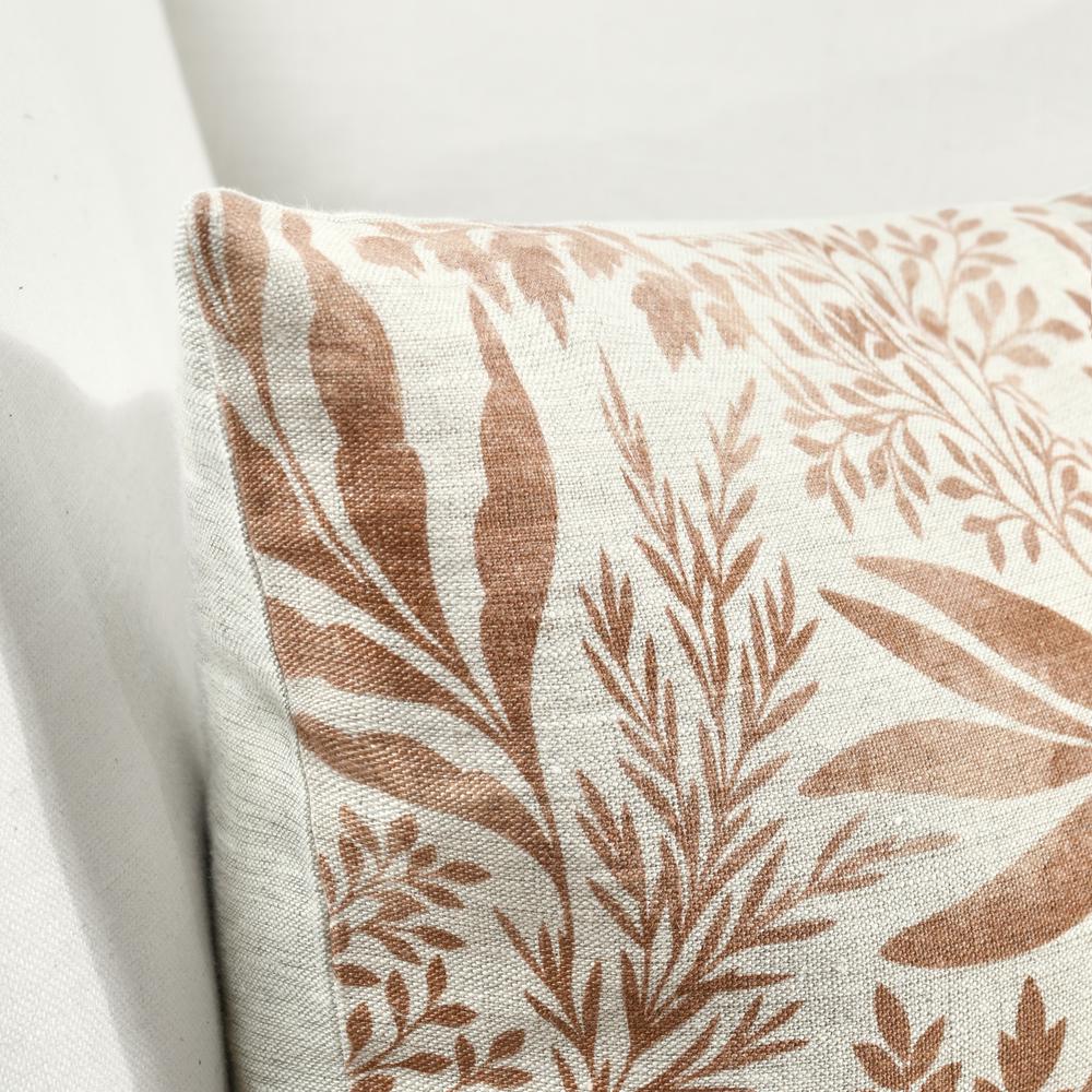 Mulberry 14"x26" Belgian Linen Blend Throw Pillow, Chestnut Brown. Picture 7