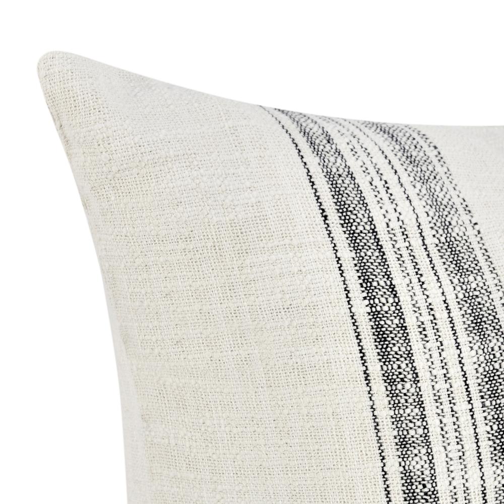 Ria 16"x36" Cotton Fabric Throw Pillow, Ivory/Gray. Picture 4