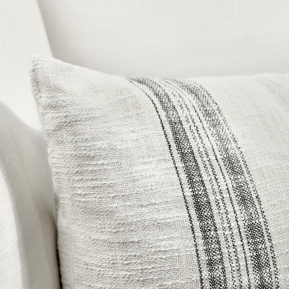 Ria 16"x36" Cotton Fabric Throw Pillow, Ivory/Gray. Picture 6