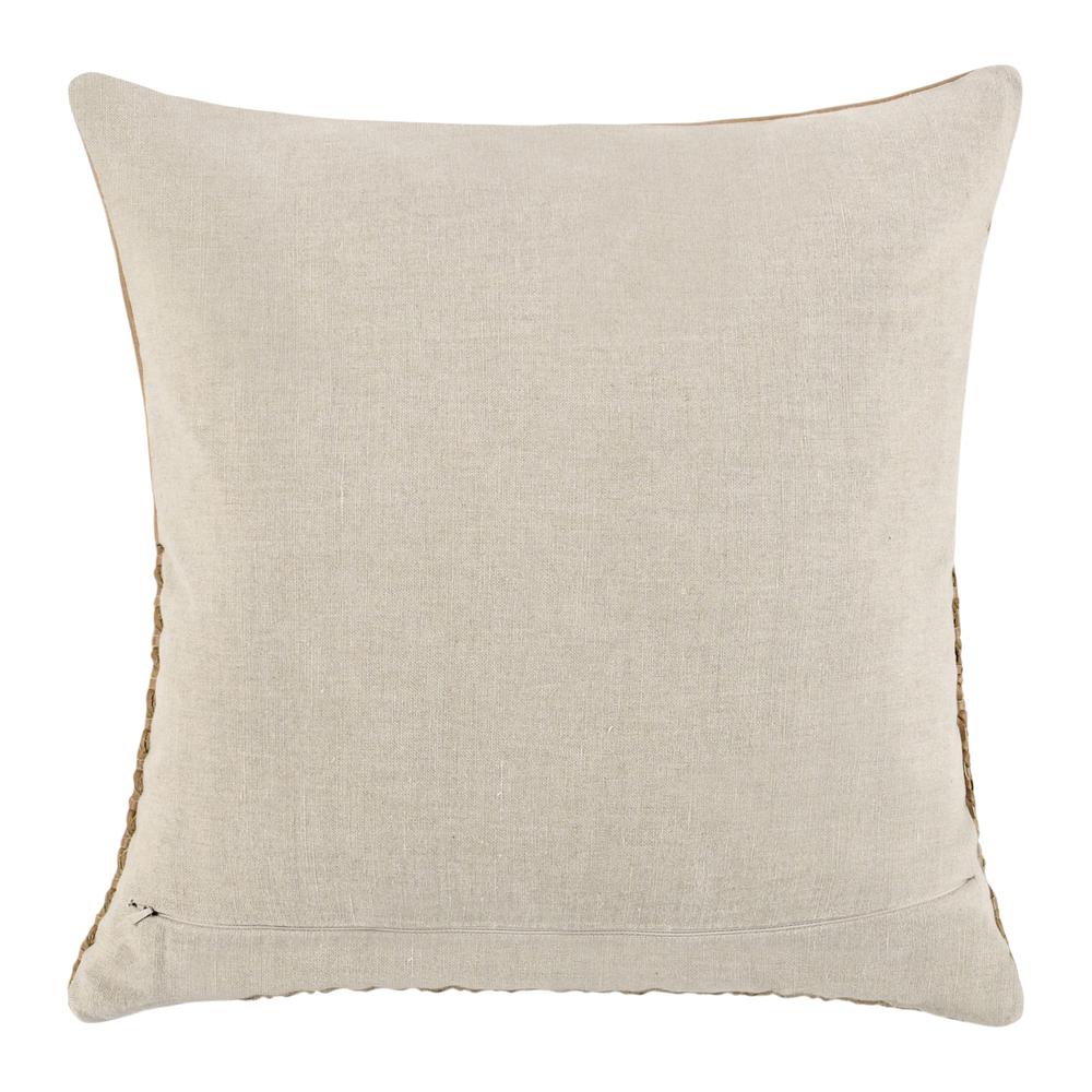 Toscano 18" Genuine Leather Throw Pillow, Chestnut Brown. Picture 4