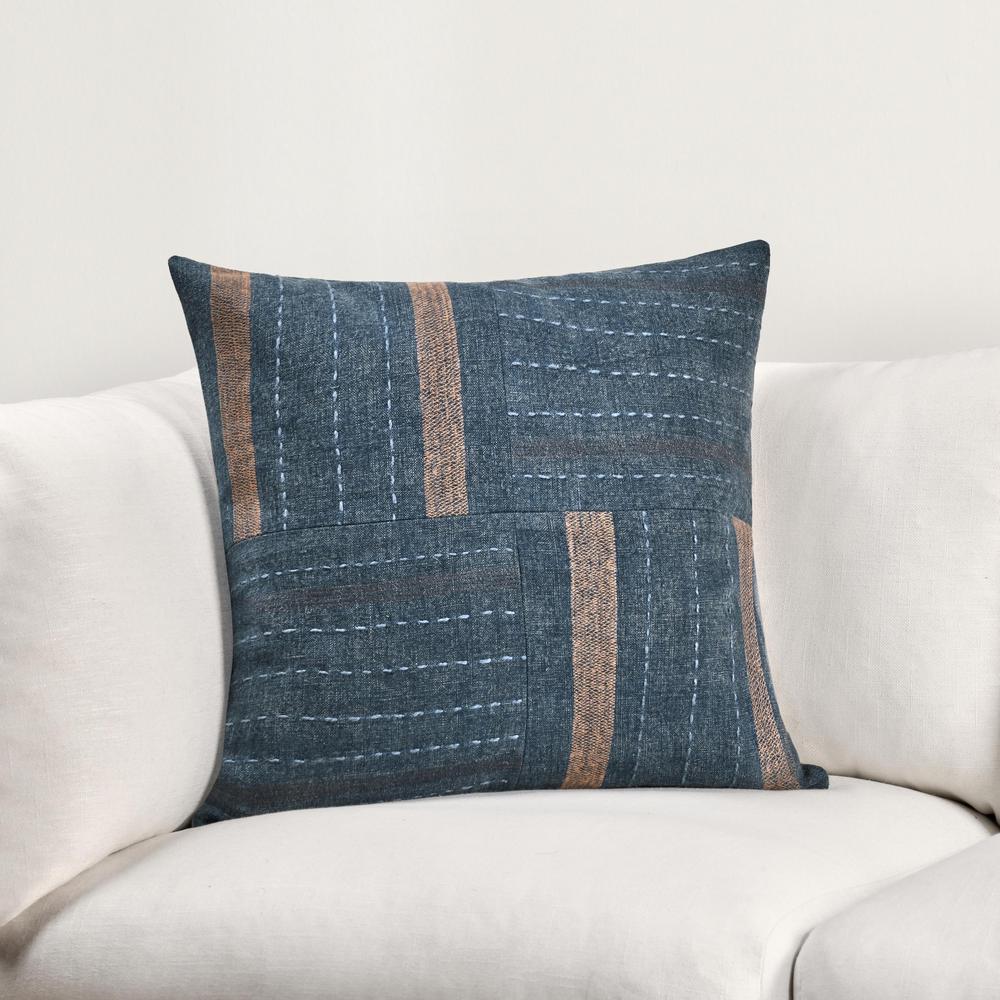 Origin 22" Belgian Linen Blend, Denim Blue. Picture 6