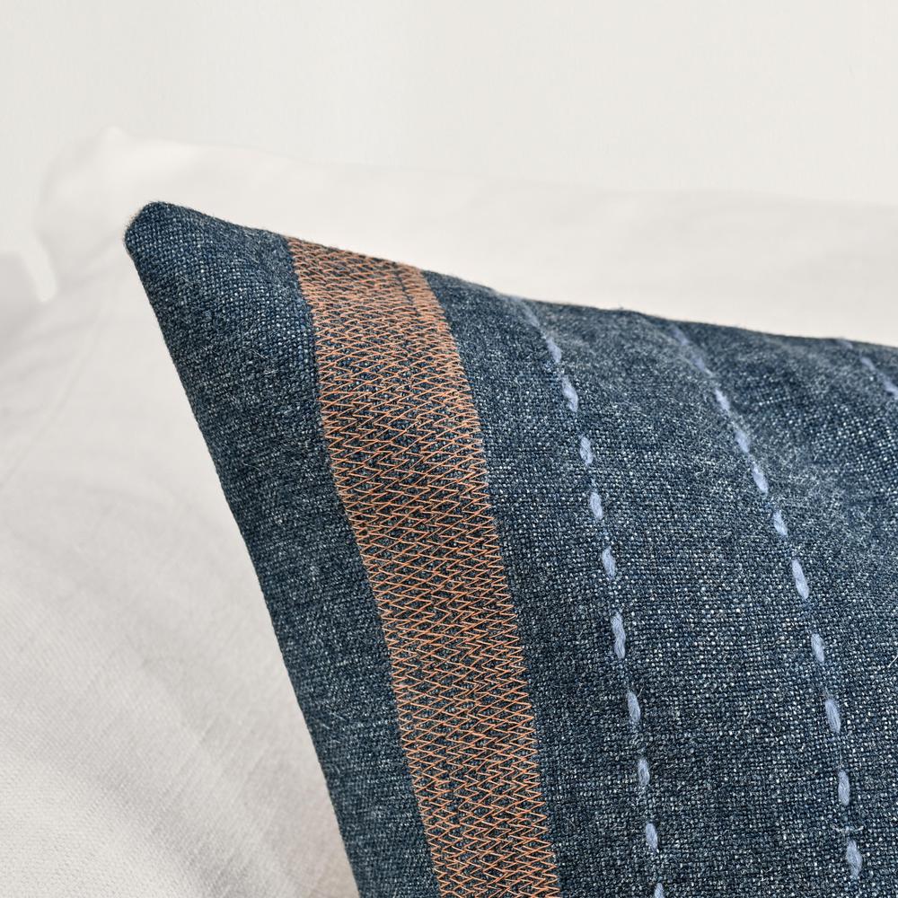 Origin 22" Belgian Linen Blend, Denim Blue. Picture 7