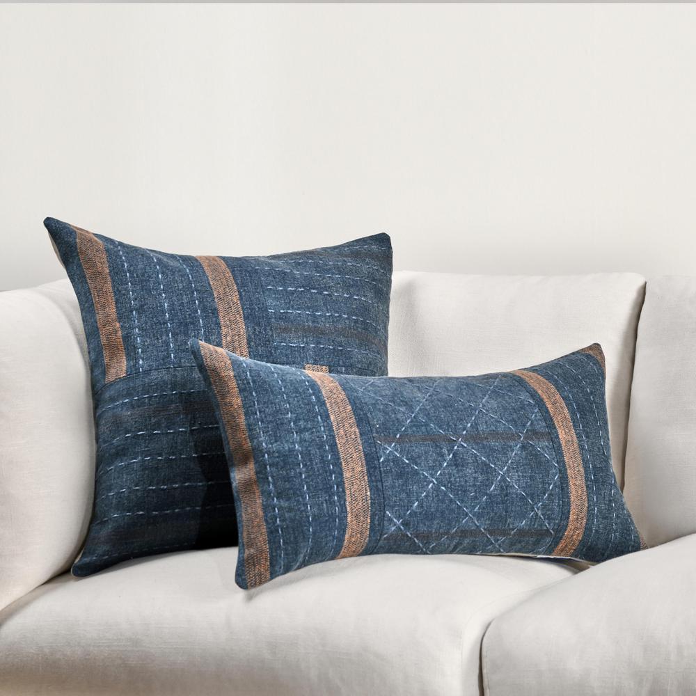 Origin 22" Belgian Linen Blend, Denim Blue. Picture 8