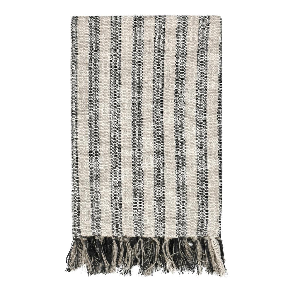 Linna 100% Cotton Black 50"x70" Throw Blanket Blanket. Picture 1