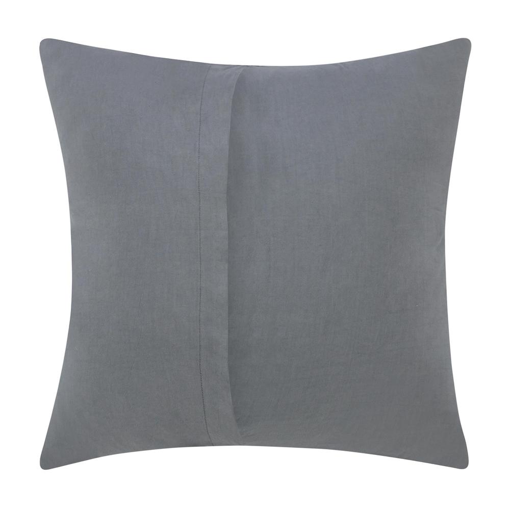 Colorman Cotton Linen Blend Fabric Marina Blue Euro Sham. Picture 2