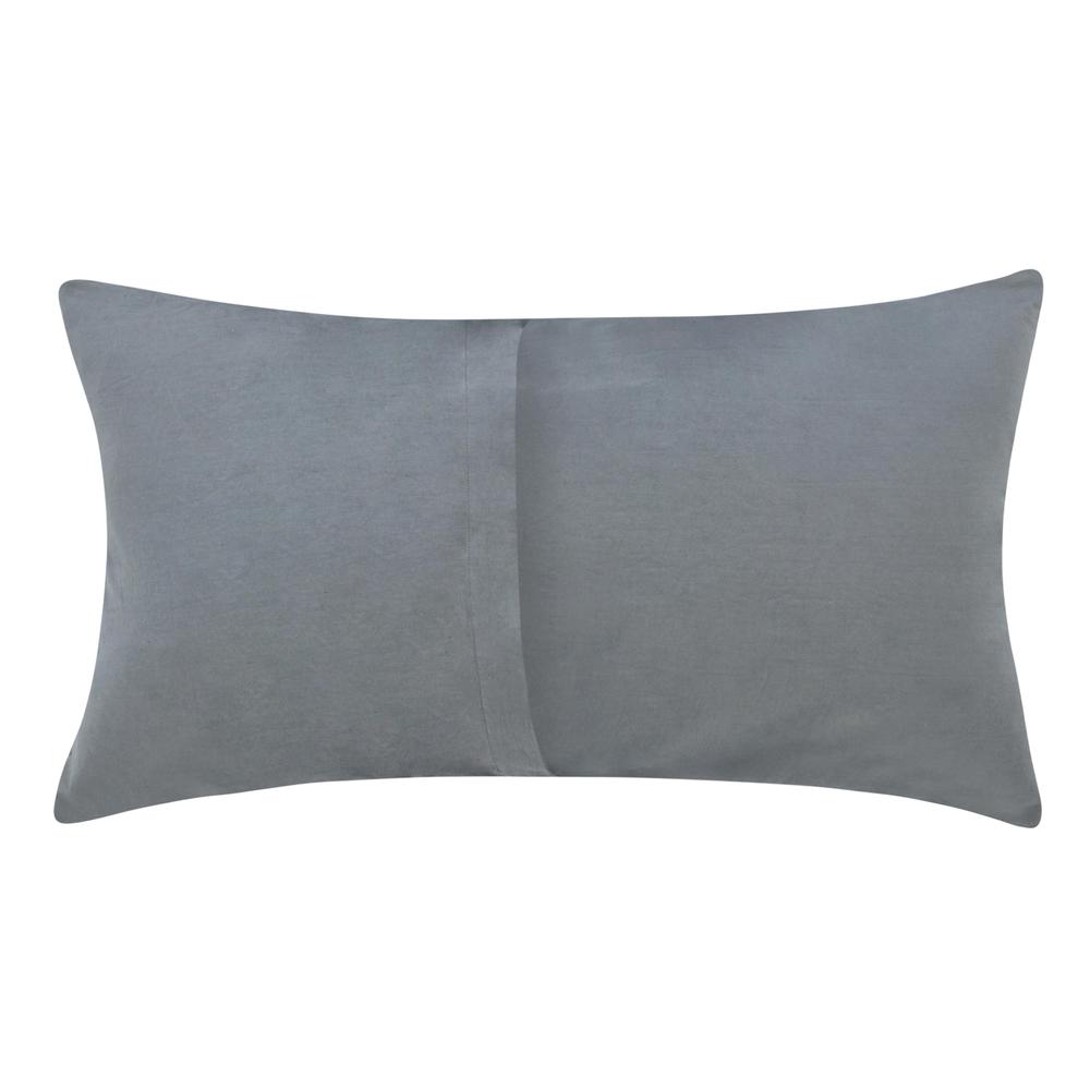 Colorman Cotton Linen Blend Fabric Marina Blue King Sham. Picture 2