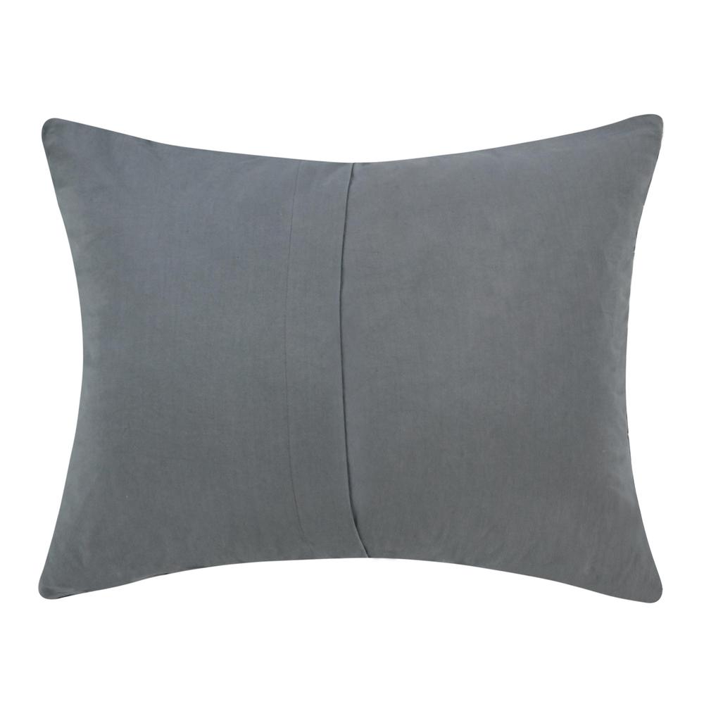Colorman Cotton Linen Blend Fabric Marina Blue Standard Sham. Picture 2