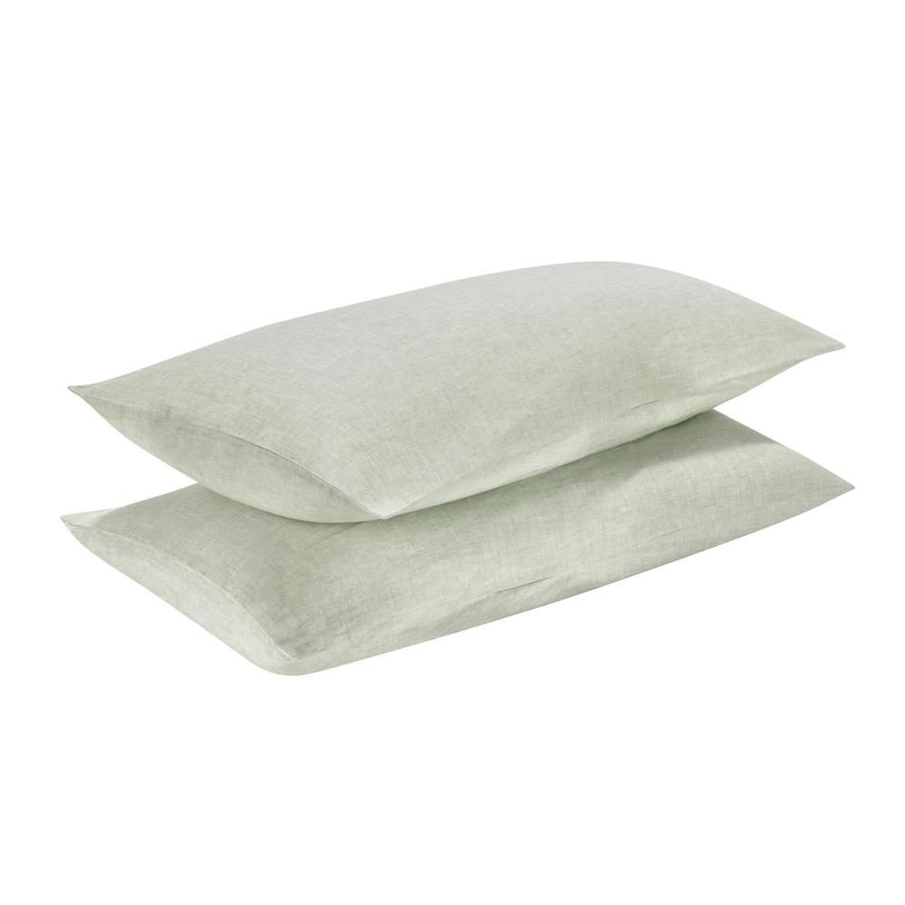 Jayson Linen Blend Fabric Sage King Sham. Picture 4