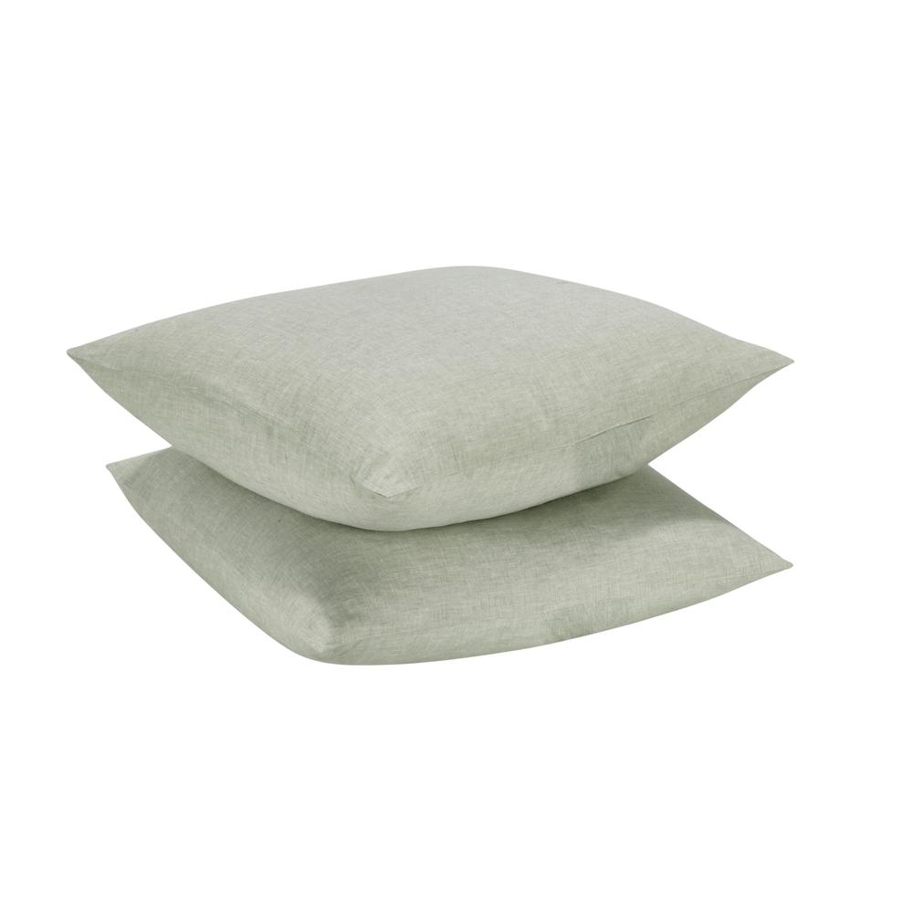 Jayson Linen Blend Fabric Sage Euro Sham. Picture 4