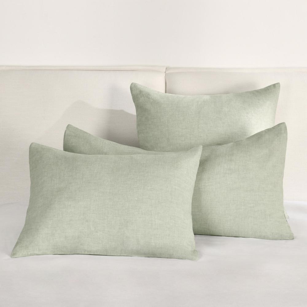 Jayson Linen Blend Fabric Sage Euro Sham. Picture 5