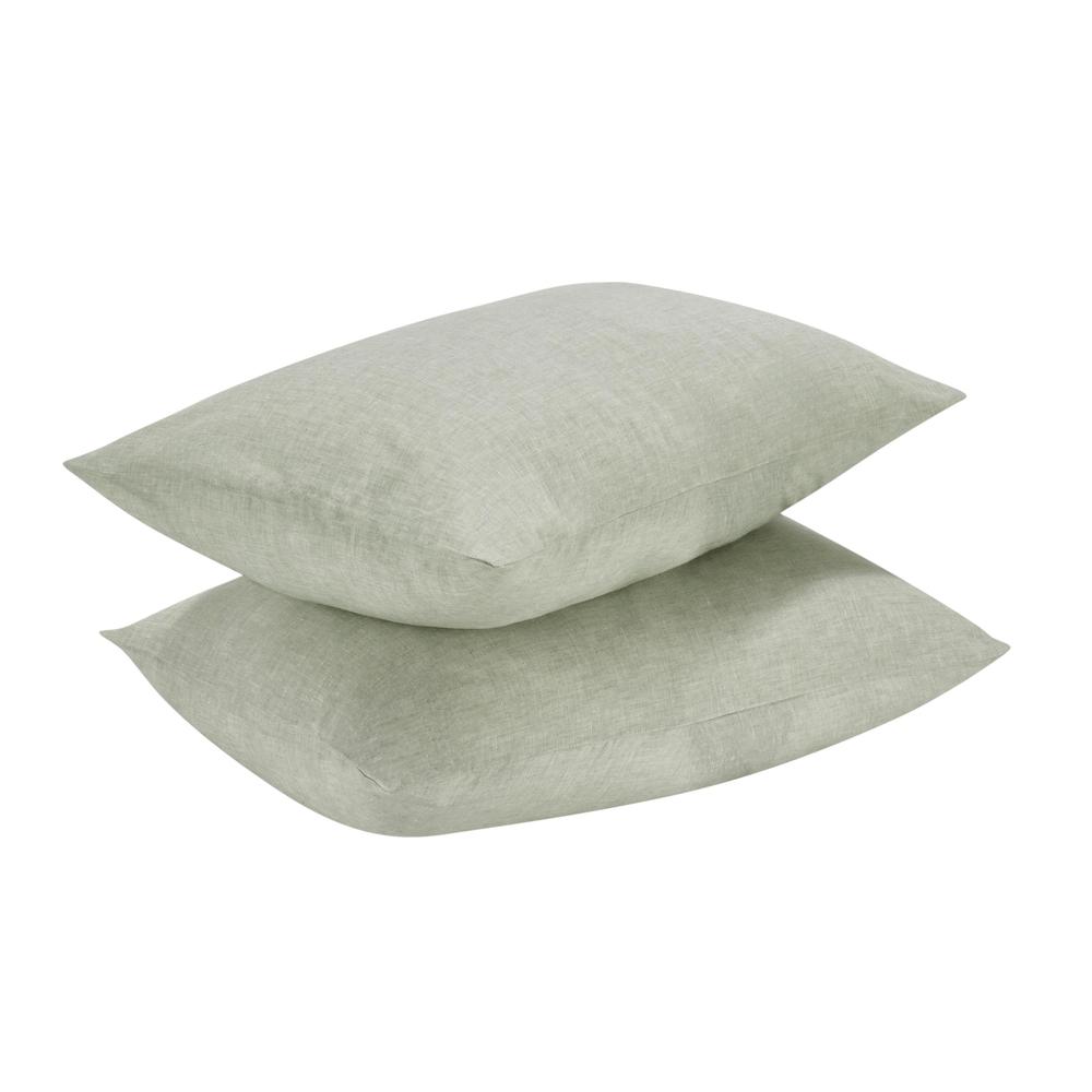 Jayson Linen Blend Fabric Sage Standard Sham. Picture 4
