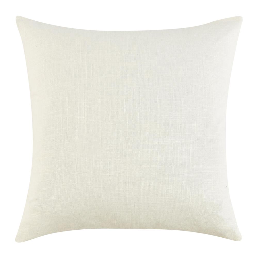 Bacall 22" Cotton Linen Blend Throw Pillow, White. Picture 4