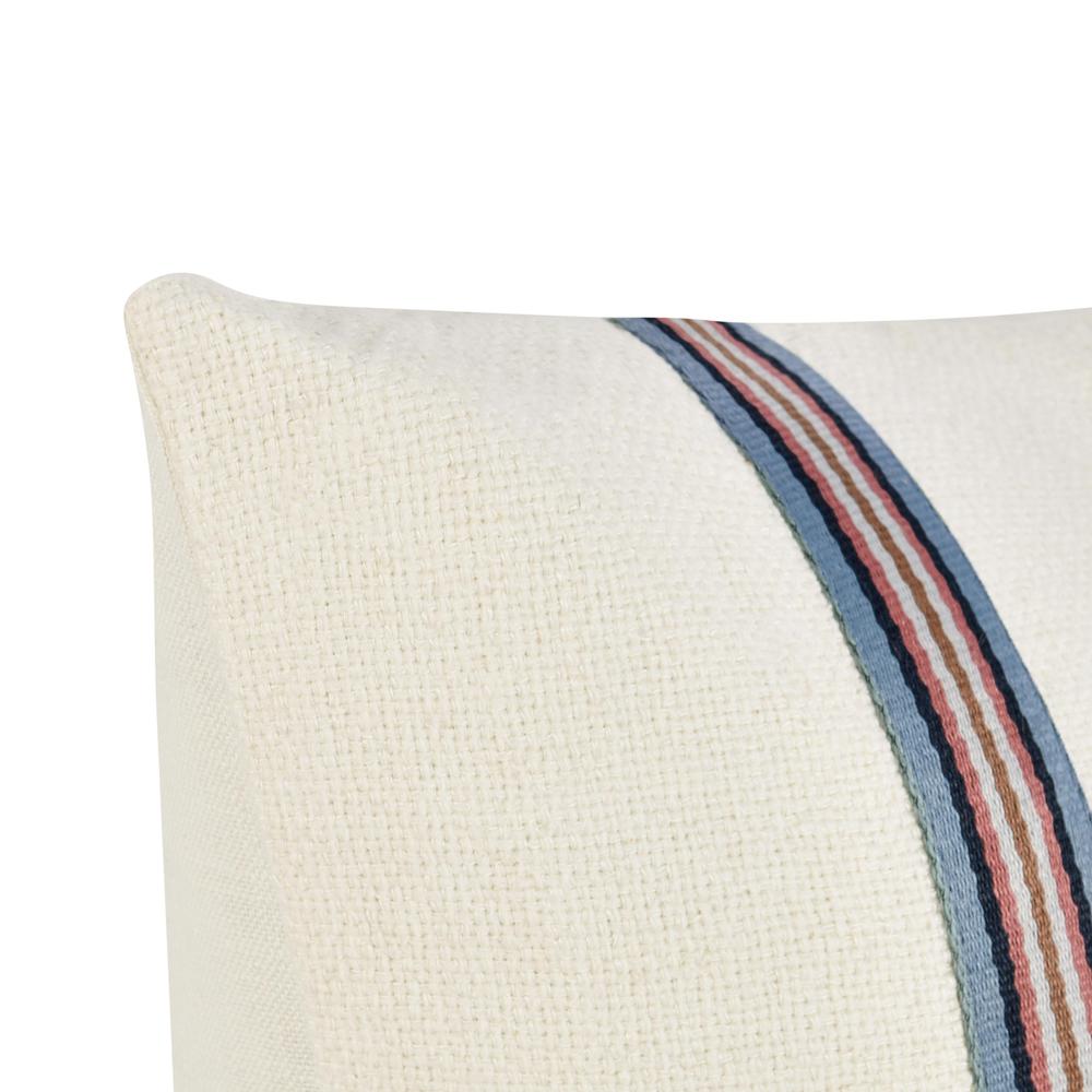 Bacall 22" Cotton Linen Blend Throw Pillow, White. Picture 5