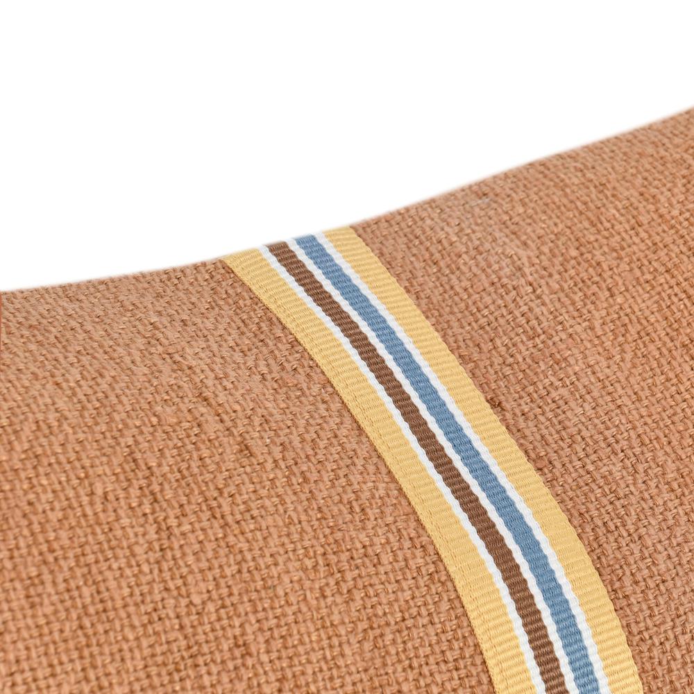 Rowland 22" Cotton Linen Blend Throw Pillow, Hazel Brown. Picture 5