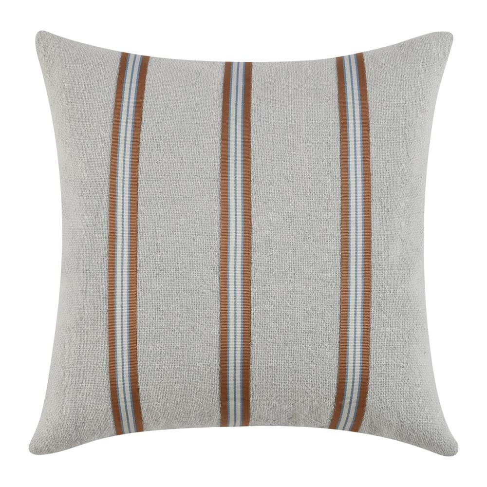 Eddie 24" Cotton Linen Blend Throw Pillow, Green. Picture 1