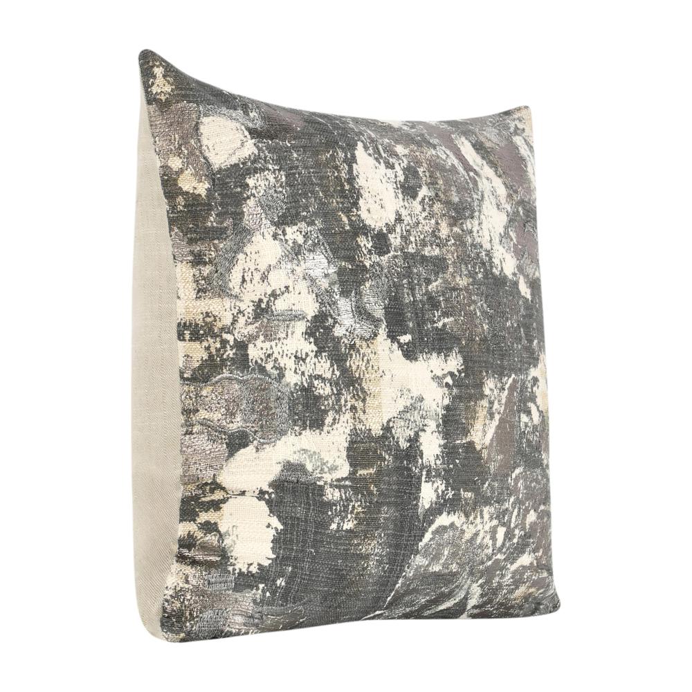 Luciana 22" Cotton Blend Throw Pillow, Gray. Picture 2