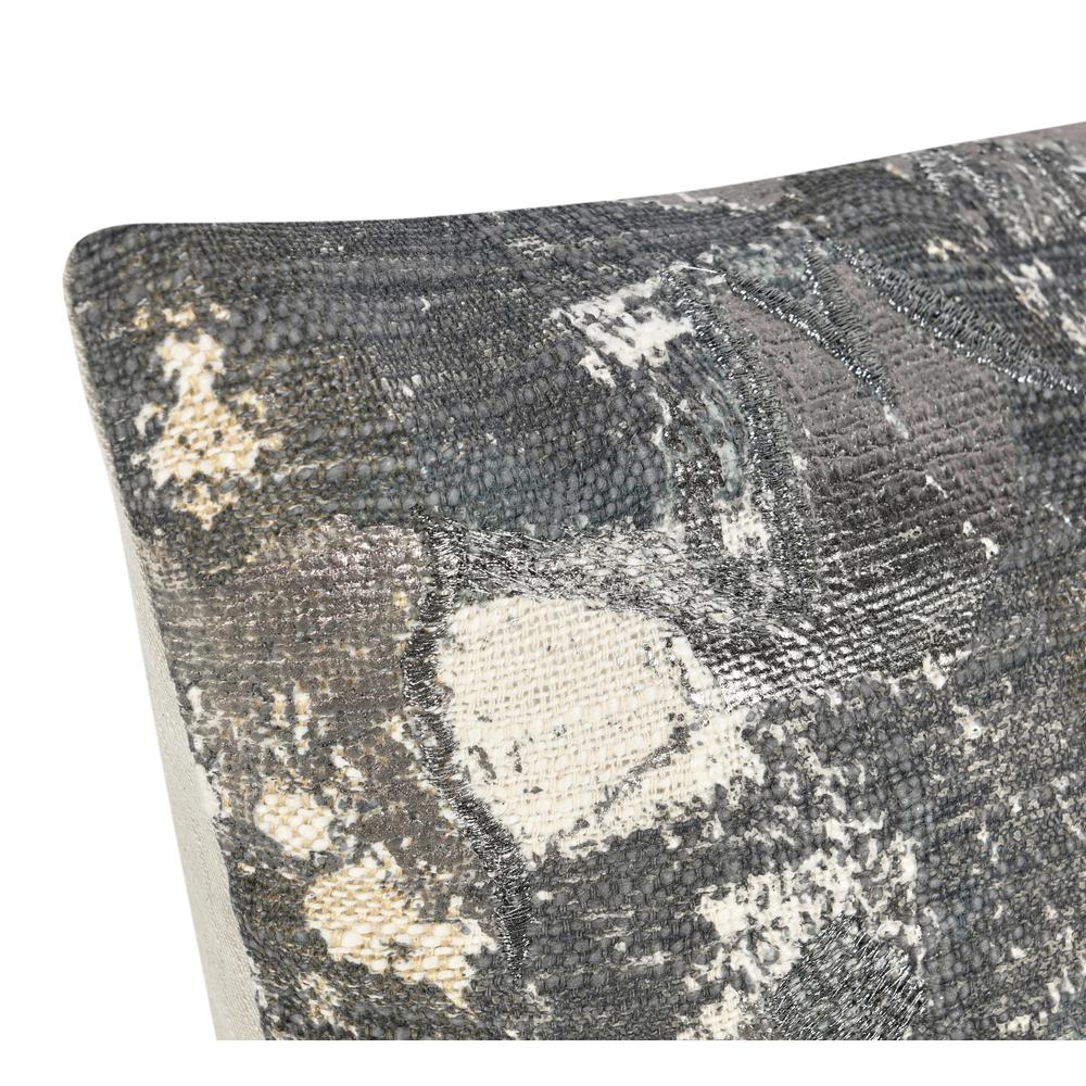 Luciana 22" Cotton Blend Throw Pillow, Gray. Picture 5
