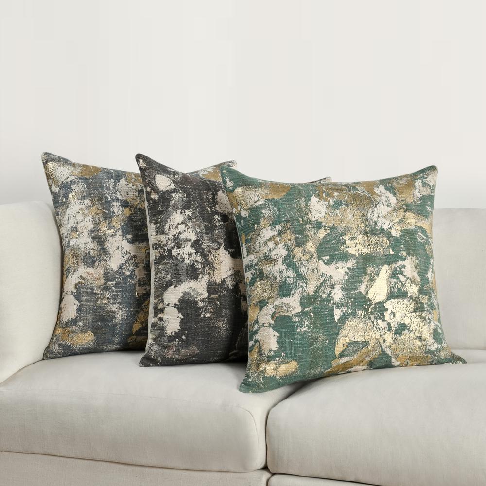 Luciana 22" Cotton Blend Throw Pillow, Gray. Picture 8